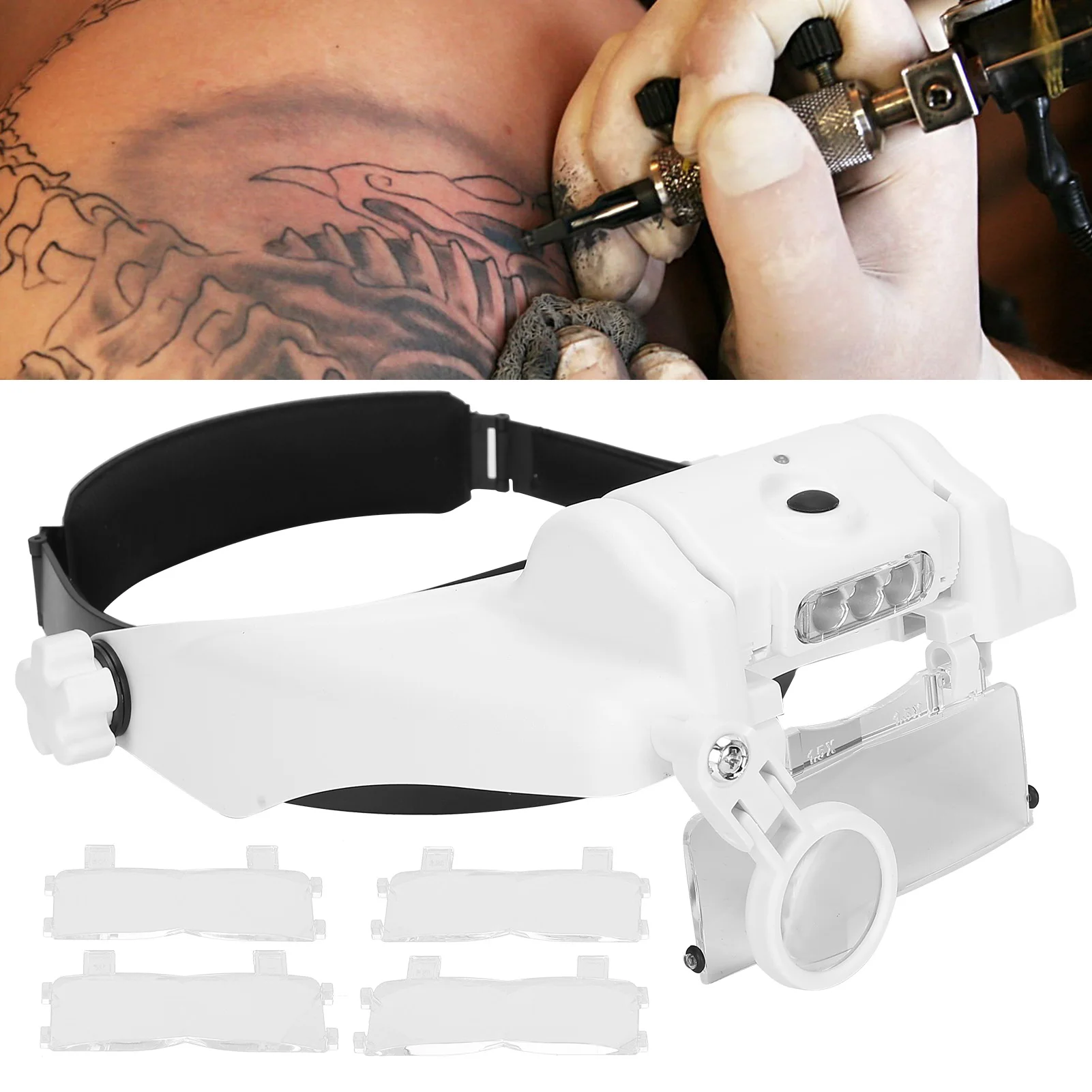 C2 USB Rechargeable/Battery Glasses Loupe Watchmaker Repair Solder Tool Glasses Magnifier LED Headband Magnifying Glass