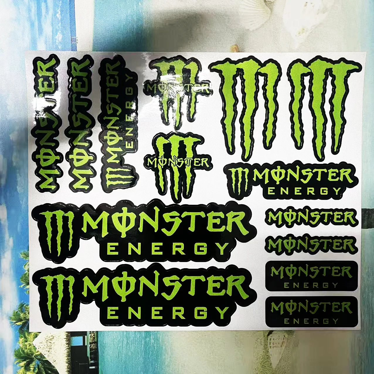 

Reflective Monster Energy Sticker Logo Motorcycle Tank Helmet Decal Kit