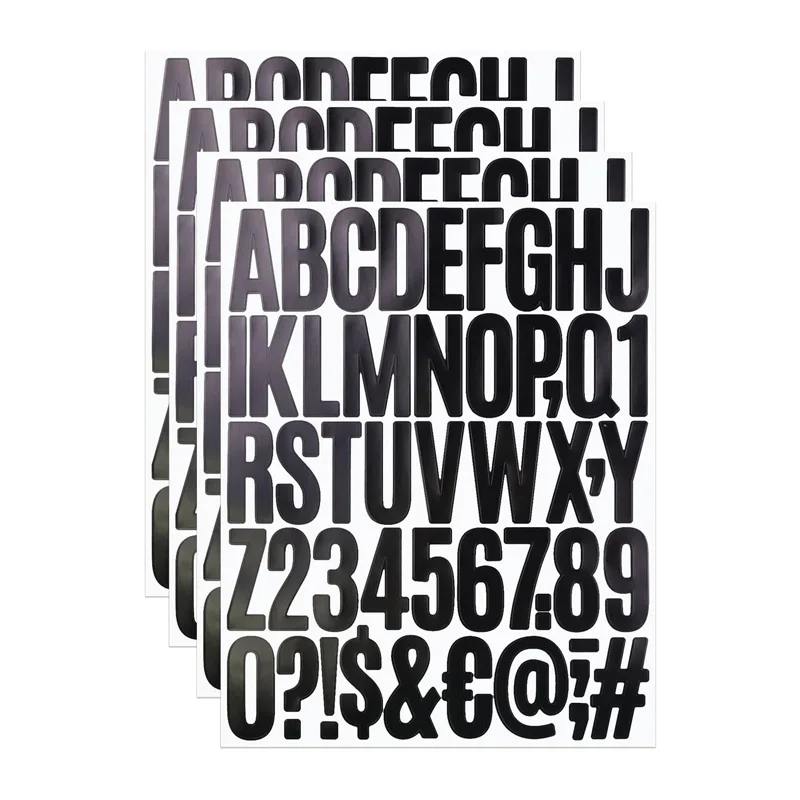 4 Sheets Letter Number Symbol Stickers 2 Inch Selfadhesive Letter Number Symbol Stickers Set 200 Pieces Alphabet Numbers Sticker