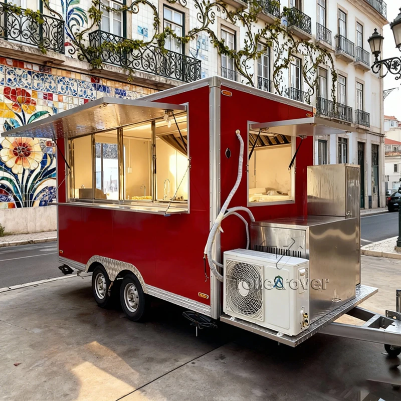

Commercial Mobile Food Cart Trailer Cheese Churros Sweet Snack Candy Food Trailer Wagon Mobile Food Truck with Full Kitchen