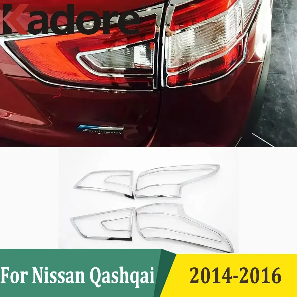 

For Nissan Qashqai 2014 2015 2016 Chrome Rear Light Lamp Cover Tail Lights Trim Sticker Frame Car Accessories