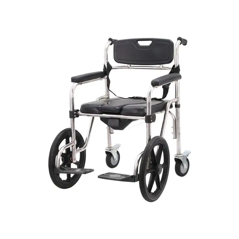 Stainless steel foldable toilet chair for the elderly, bath chair for pregnant women, household removable toilet, non-slip