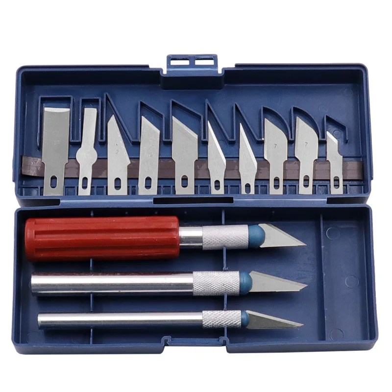 Hand Tool Carving Art Knife Craft Sculpture Paper Cutting Blade Precision Engraving Cutter Non-Slip DIY Art Hobby Repair Set