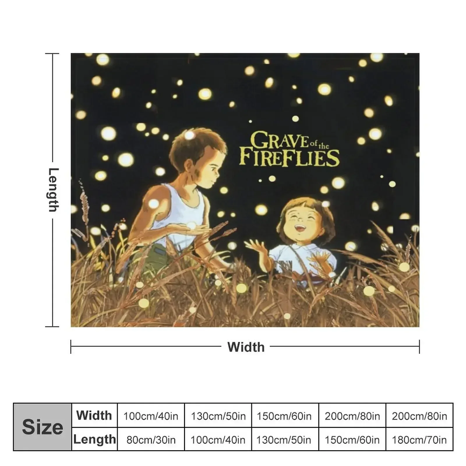 Grave of The Fireflies (Large) Throw Blanket Designers Bed blankets ands Blankets