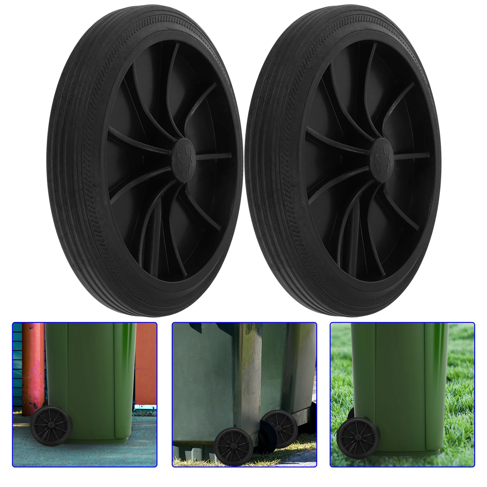 

2 Pcs Trash Can Spare Parts Dolly Wheels Waste Tire Supplies Rubber Storage Case Garbage Outdoor Portable