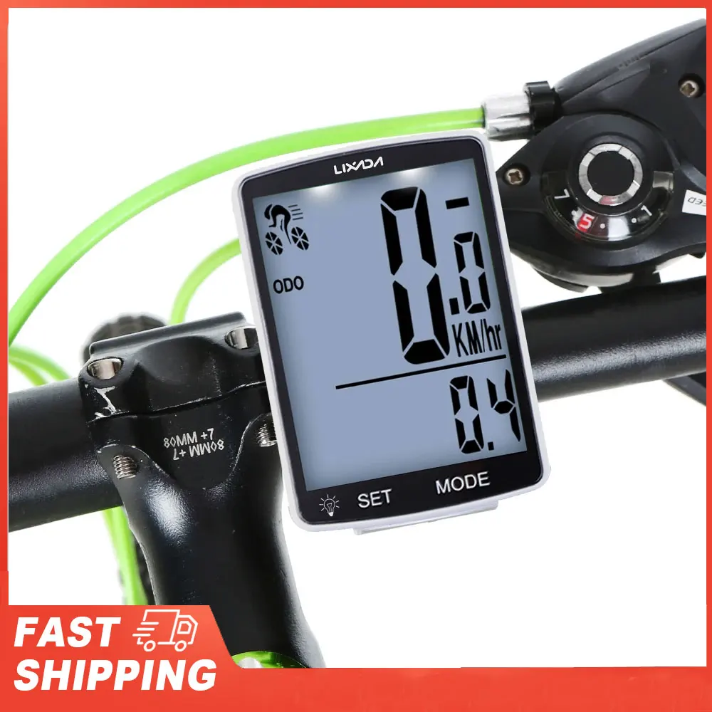 

LIXADA IPX6 Водонепроницаемый цикл измерения температуры Секундомер Беспроводной велосипедный компьютер ЖК-экран MTB Спидометр Одометр