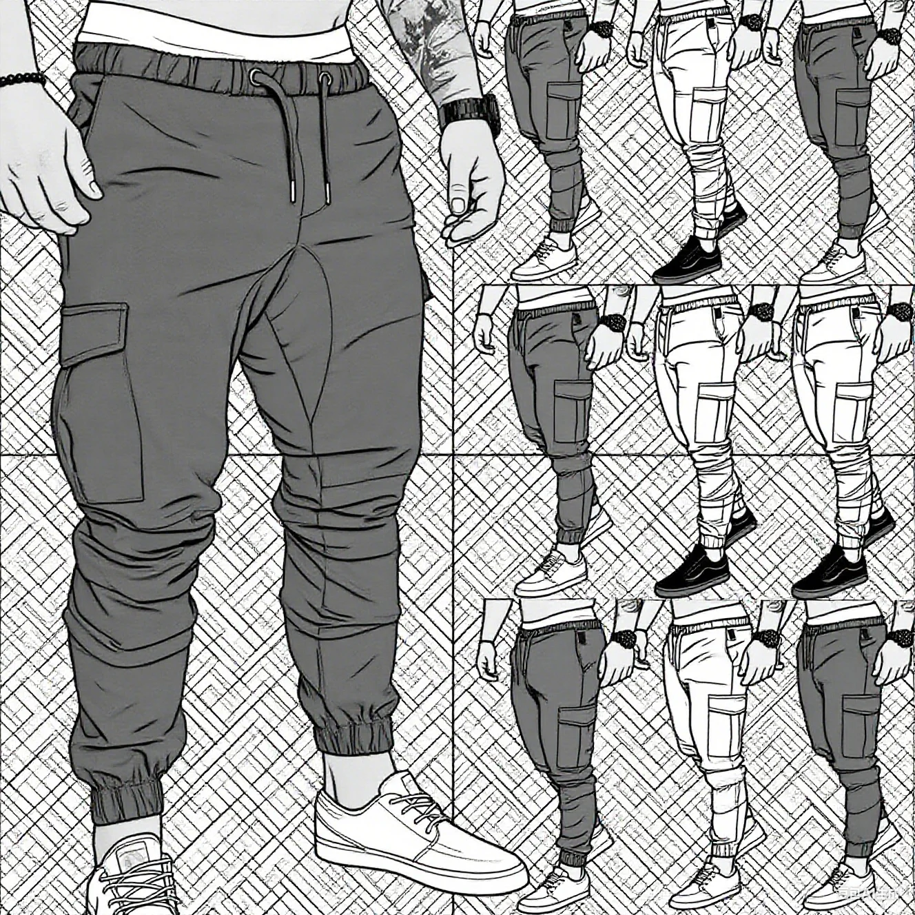 กางเกงผู้ชายแฟชั่นลำลองทรงจ็อกเกอร์บางปี 2025 สไตล์สตรีทแวร์ กางเกงคาร์โก้หลายกระเป๋า กางเกงออกกำลังกายฟิตเนส กางเกงวอร์มผู้ชาย