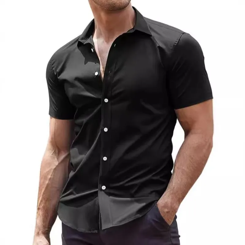 

European and American Cross-border Amazon Trade Men's Shirts Short-sleeved Casual Button-down Shirts Beach Summer Personality