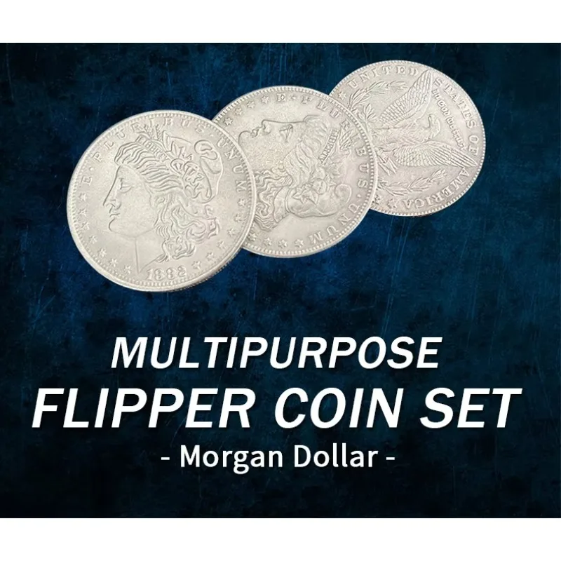 

Multipurpose Flipper Coin Set (Morgan Dollar) By Oliver Magic Magia Tricks Illusion Close Up Two Coins Instantly Become One Coin