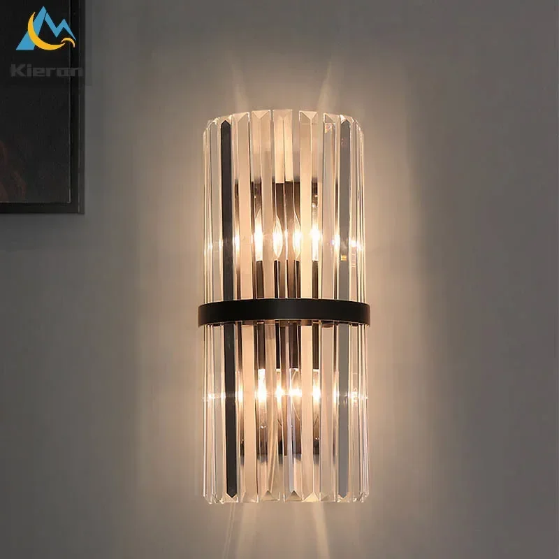 Modern Simple 40CMcrystal LED Wall Lights Living Room Bathroom Study Bedroom Wall Lamp Waterproof Antirust Alloy Room Decor Lamp