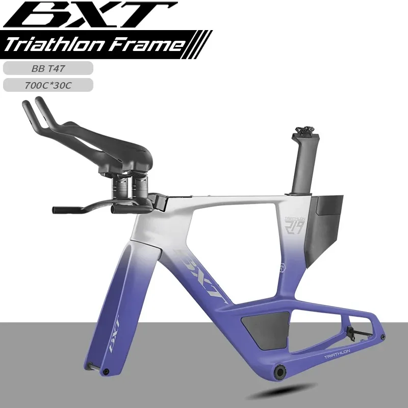 BXT NEW Triathlon TT Frame-219 700C Carbon Road Bike Frameset Carbon Fiber Time Trial Frame with TT Handlebar 321/326