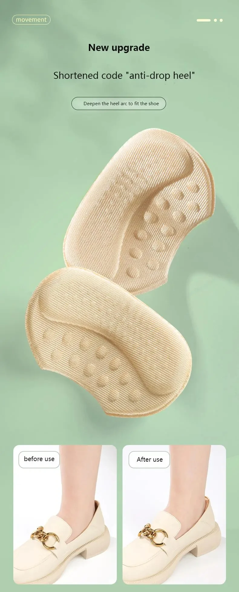 Fersenschutz-Aufkleber für Sneaker und High Heels, Fersenschutzpolster zur Schuhgrößenanpassung, 2 Stück/6 Stück/12 Stück – Detail 3