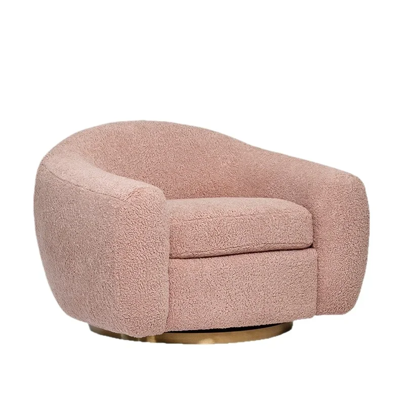 Cream style living room single sofa, French simple small apartment, balcony casual fabric modern