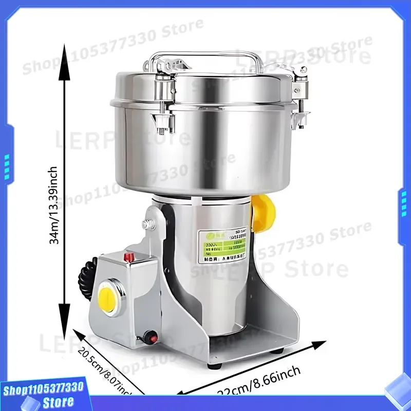 Electric Coffee Bean Grinder Stainless Steel 800g Capacity Multifunctional Spice Pepper Mill for Kitchen Home Use