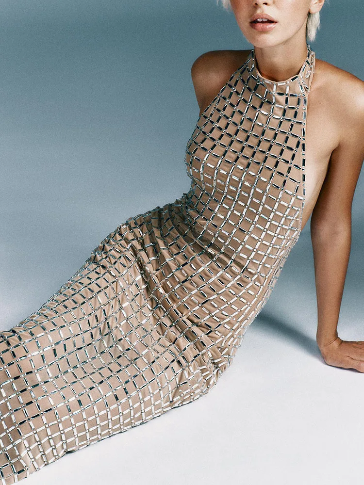 High-end inverno novo feminino dr za2025 brilho decoração me ne pendurado design svel par usar todos outros 00% tecido