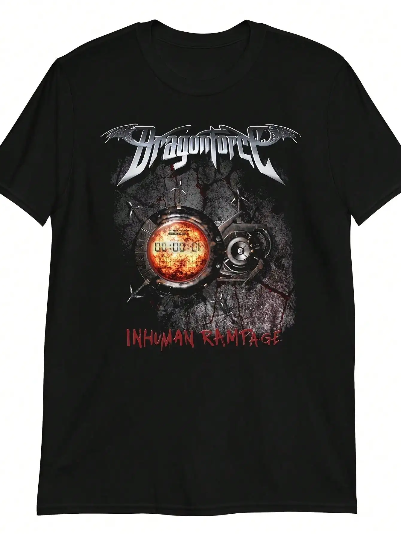 Dragonforce Band Inhuman Rampage Black All Size T-Shirt