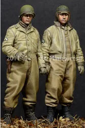 1/35 Scale Diecast Resin Figure Model Kit Hobby Miniatures Military Statue US AFV Crew Set (2 Figures) Unassembled Unpainted