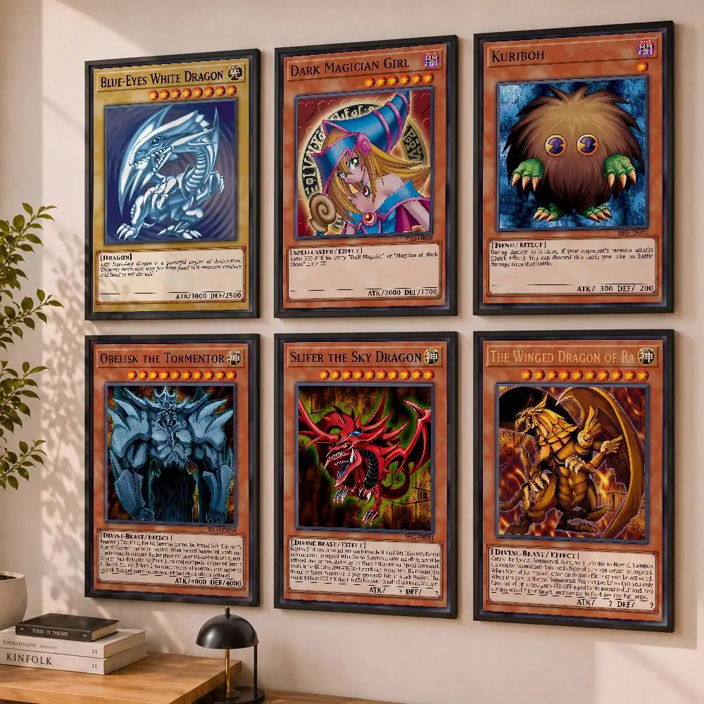 Anime Yu-Gi-Oh Blue-Eyes Poster Art Cover Songs Rap Pop Singer Band Wall Waterproof Paper Sticker For Living Room Home Decor