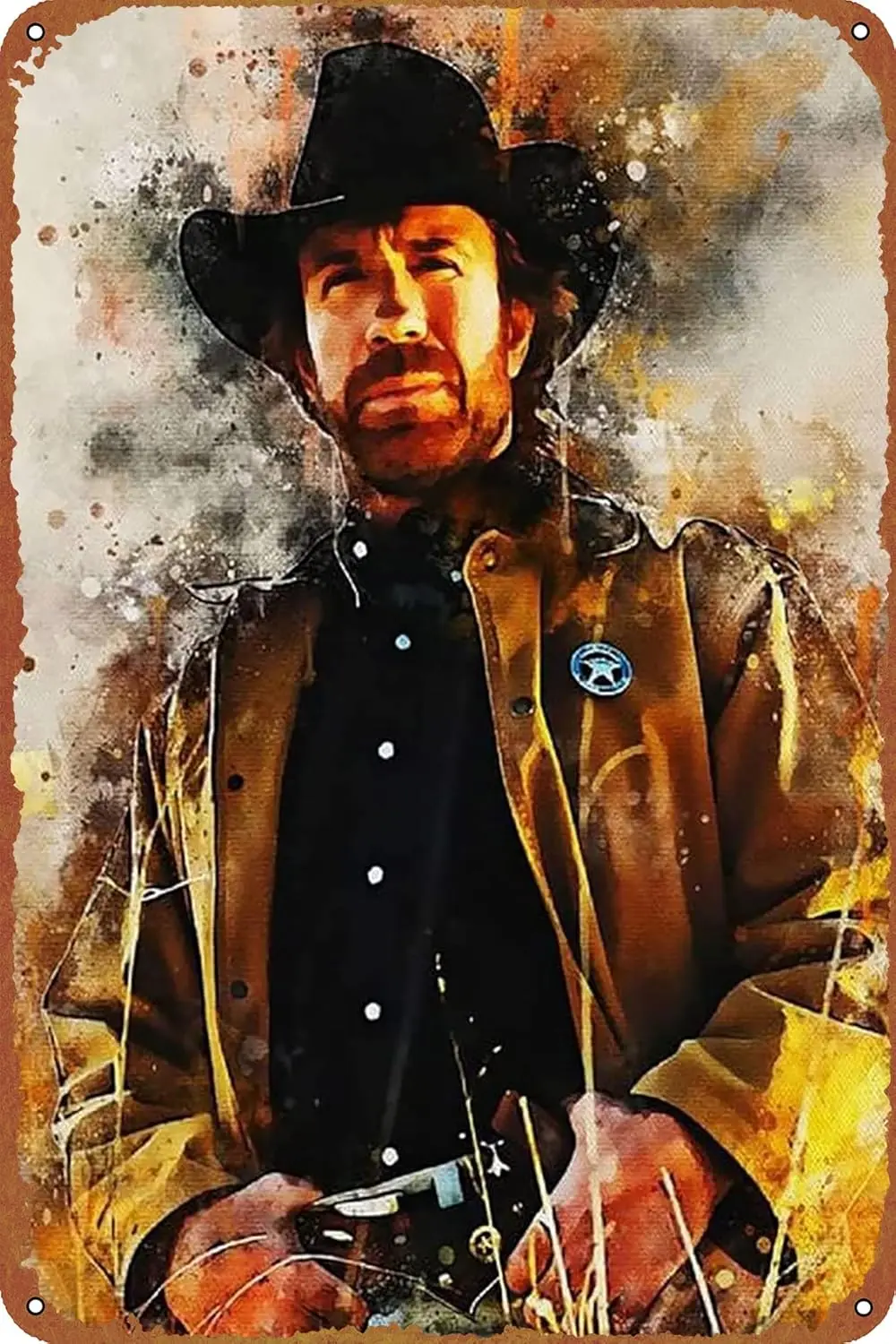 Pôster do filme CHUCK NORRIS, sinal de metal retrô, sinal de lata retrô, adequado para cafeterias, bares, decoração de parede de casa, 30,48 x 20,3