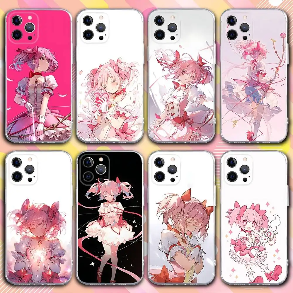 

P-Puella Anime Magi Phone Case For iPhone 17,16,15,14,13,12,11 Pro,Max,Plus,X,XS,XR,SE4,E Mini Transparent Soft Cover