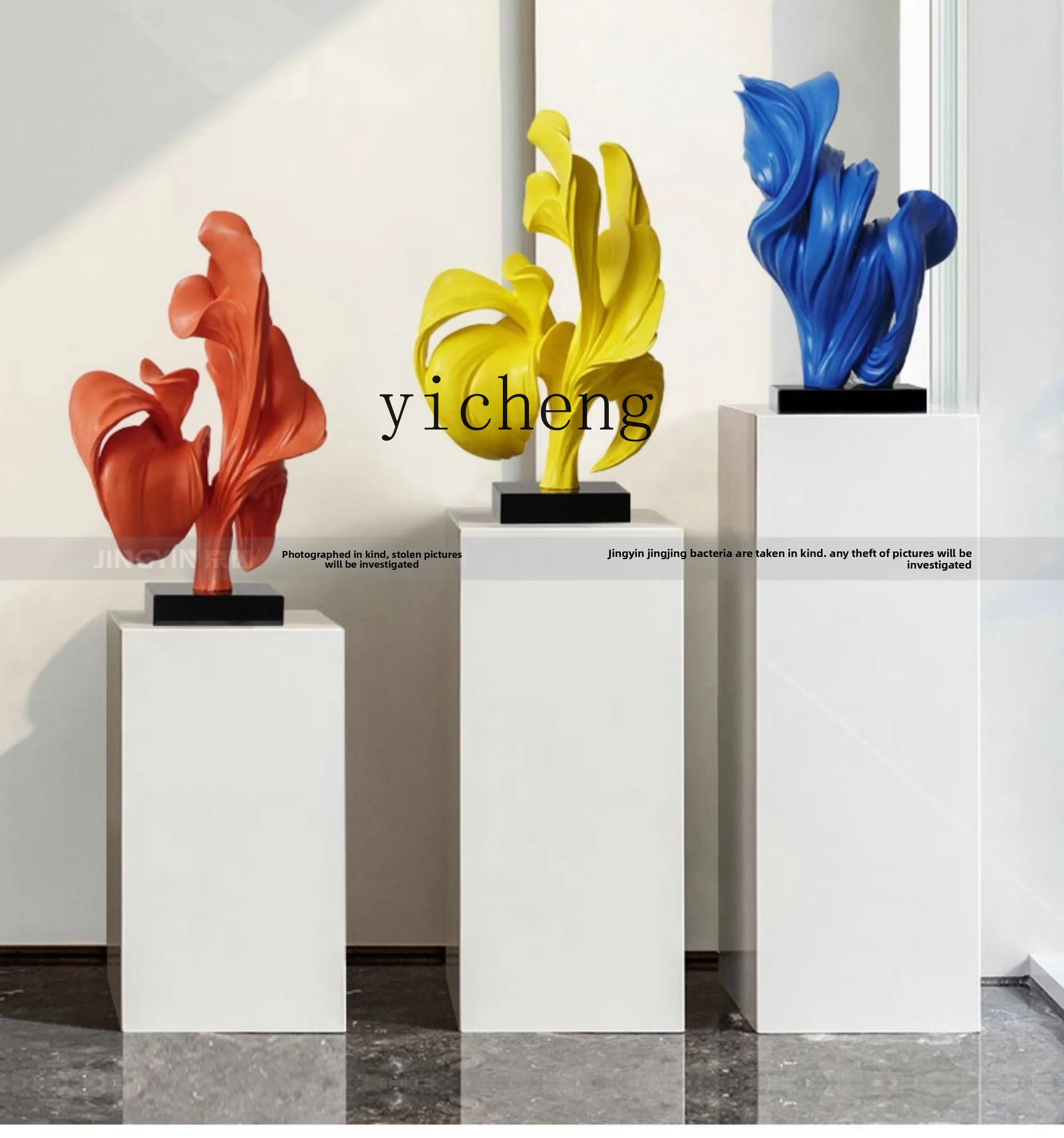 QZT2  Art Floral Sculpture Decoration Model Room Hotel Lobby Floor Installation Home Entrance Ornament