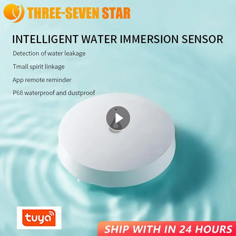 4Pcs Tuya ZigBee Detector For Water Leak Linkage Flood Leakage Immersion Sensor Overflow Waterproof Security Protection