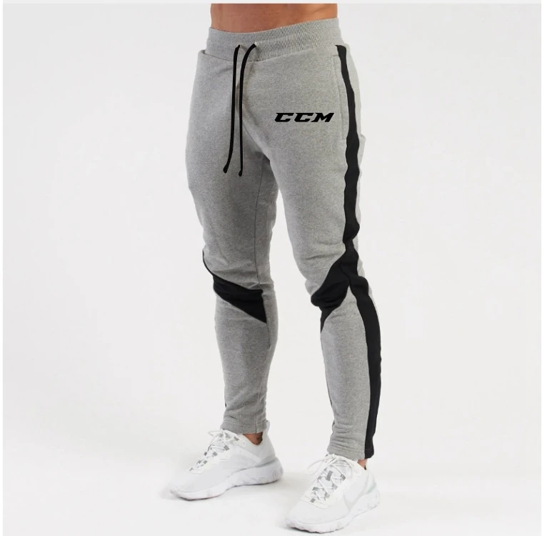 Autumn Fleece Straight Trousers Men Fitness Jogging Sweatpants Winter Warm Casual Pant CCM Solid Drawstring Bottoms