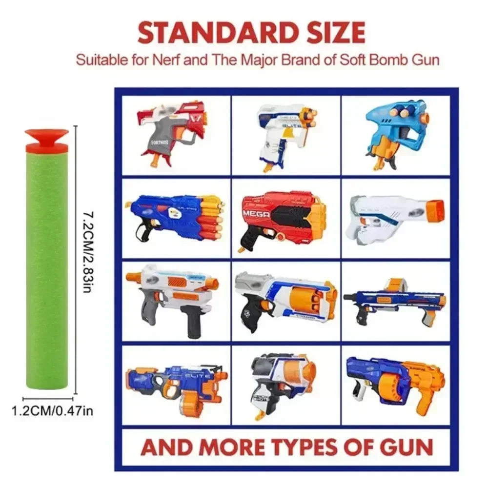 N-Strike Elite Series Blasters Mousse Oligrefill Fléchettes pour Enfants, Pistolets Jouets, Accessoires, Balles à Tête Ventouse Verte, 7.2cm