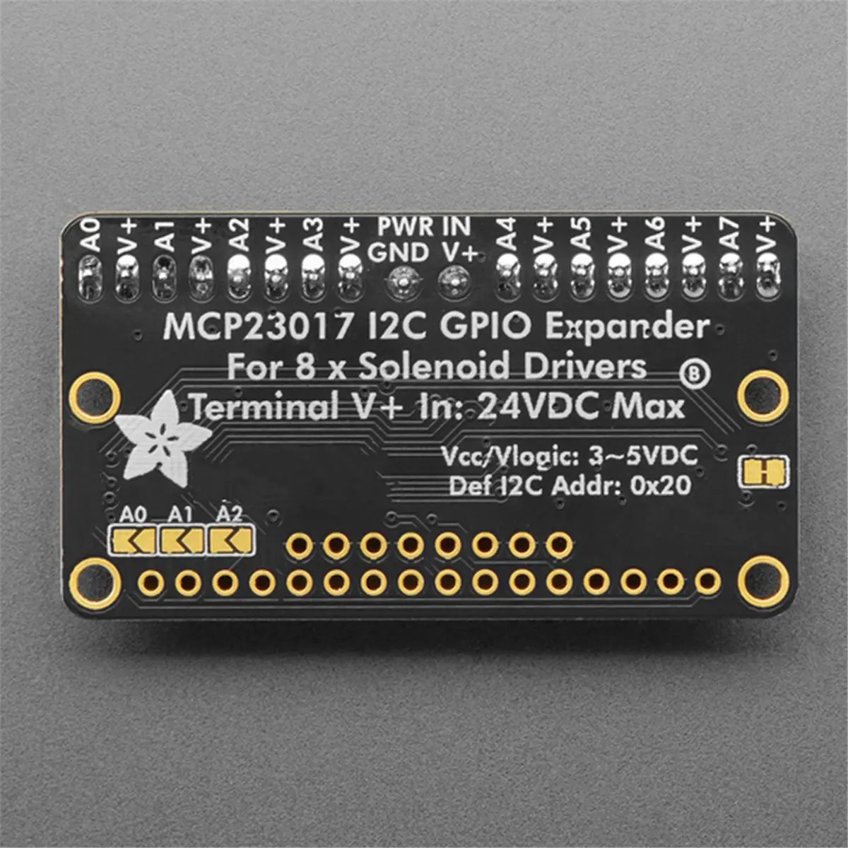 6318 for to 8 Channel Solenoid Driver Board - STEMMA QT / Qwiic Angled Shot of the MCP23017 8xMOSFET