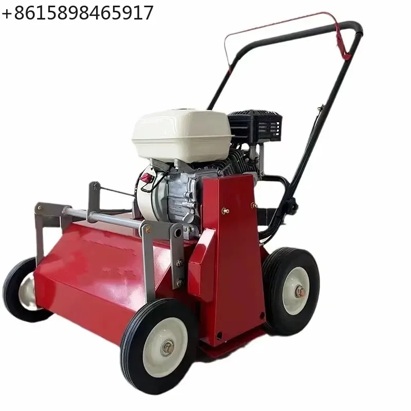 Electric Hand-Pushed Lawn Sweeper Back-Mounted Feature Small Two-Stroke Outlets Municipal Environmental Engine