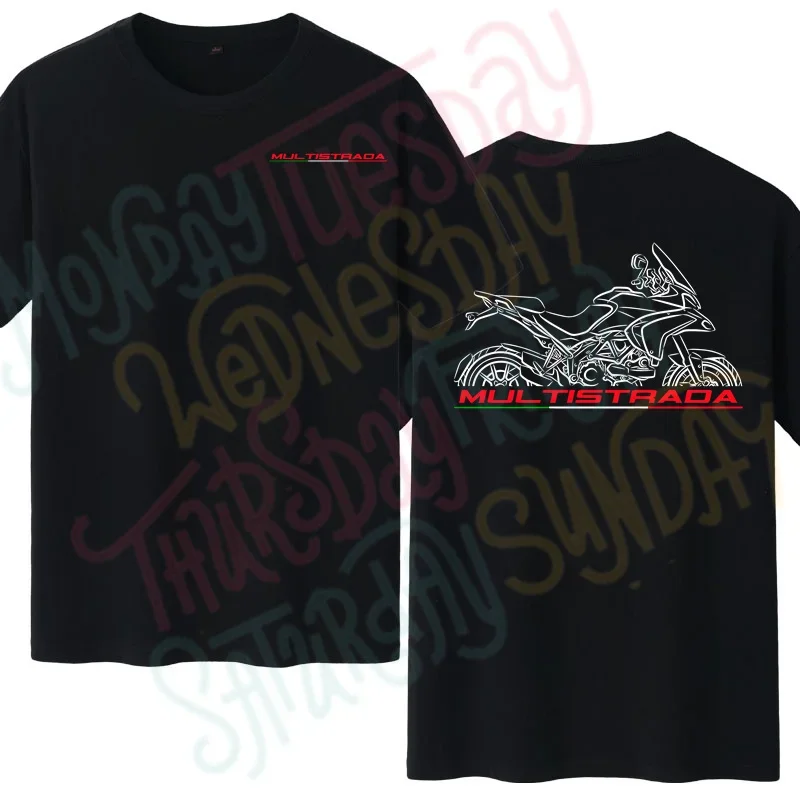 New Man T Shirt Casual Ducatis Multistrada 1200 1260 T-shirt Motorcycle Graphic Summer Short Sleeves 100% Cotton view 3