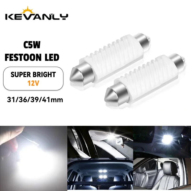 

10/20PCS Car C5W LED C10W Canbus Festoon 31/36/39/41MM error free Interior reading Light Clearance Bulbs Auto plate Lamp white