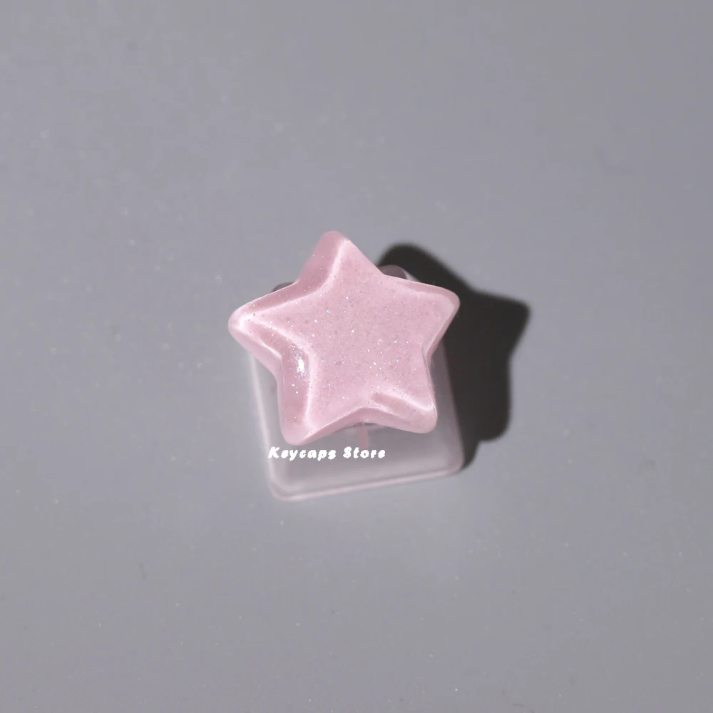 Bonito Pentagram Coelho Keycaps, menina bonita Keycaps transparentes teclado mecânico, presente personalizado, rosa, 1Pc