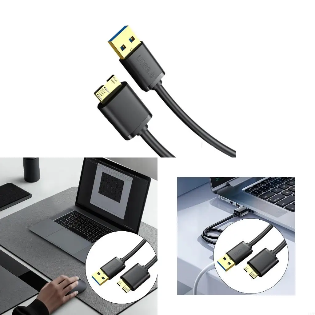 E1PF Efficient USB to Microed B Cord 50/100cm Reliabled for External Hard Disks