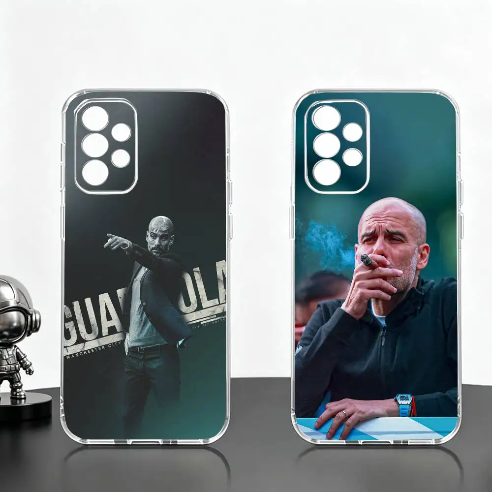 football coach Pep Guardiola  Phone Case Transparent Silicone Soft For Samsung S25,S24,S21,S22,S23,S30,Ultra,S20,Plus,Fe