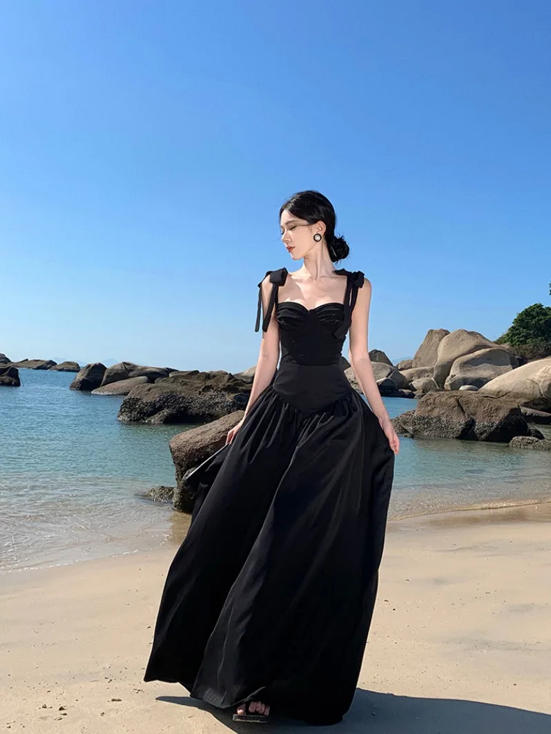 

Maldives Beach Holiday Set Sexy Bla High Waist Bikini Top And Skirt Two Piece Set for Young Women 8-25 Years Old