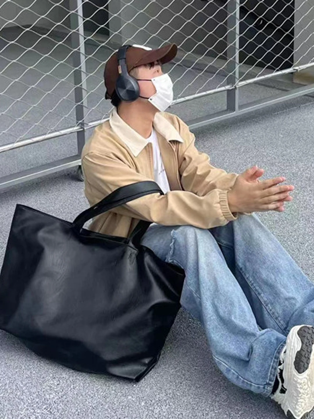 Casual Vintage Underarm Tote B - Street Fashion In Korea ulasan dan harga