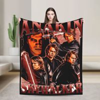 Vintage Anakin Skywalker 90s Flannel Blanket  Warm Soft Throw Blanket for Home Decor Picnic Funny Bedspread Sofa Bed Cover