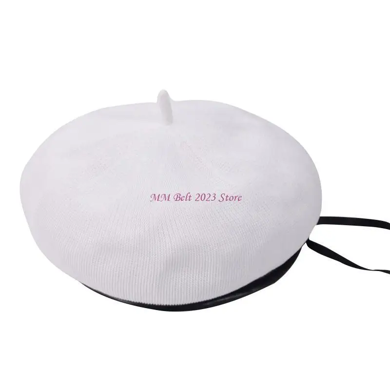 49ME رسام قبعة حفلة بالمورال قبعة فرنسية متماسكة قبعة بيريه للنساء قبعة بيريه مترهل