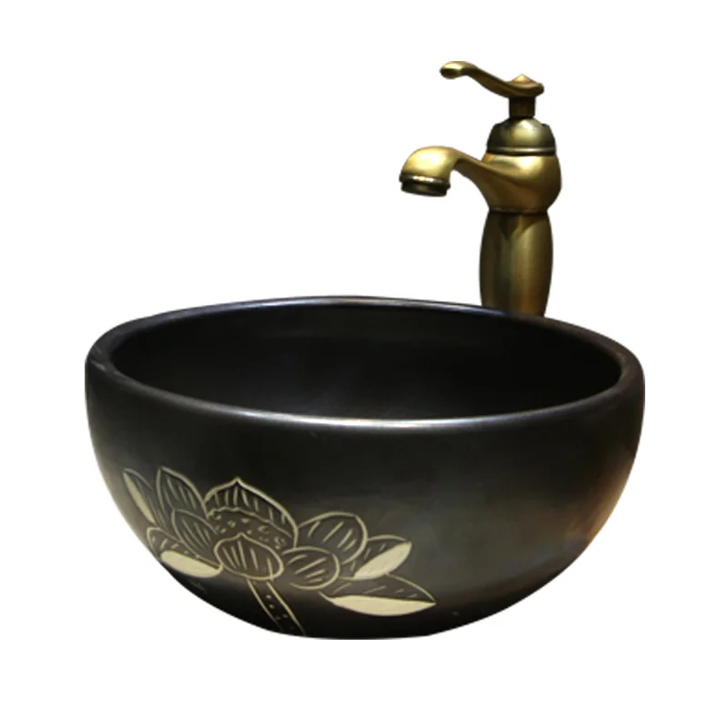 

Personalized table basin, small art round 30cm wash basin, household bathroom wash basin