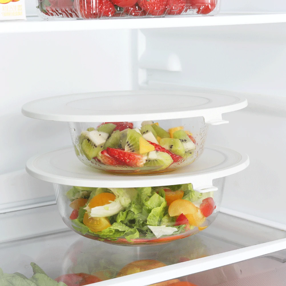 

2pcs Silicone Bowl Covers 2 Sizes Fit All Bowls Food Preservation Lids Airtight Fresh Keeping Covers For Kitchen Microwave
