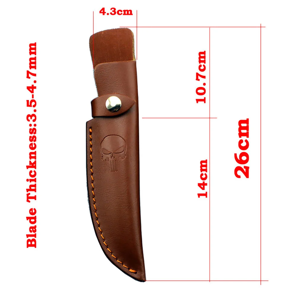 Outdoor DIY Straight Knife Cowhide Sheath Scabbard New Fixed Blade Holder Tool Belt Loop Hunting Holster Carry Accessories