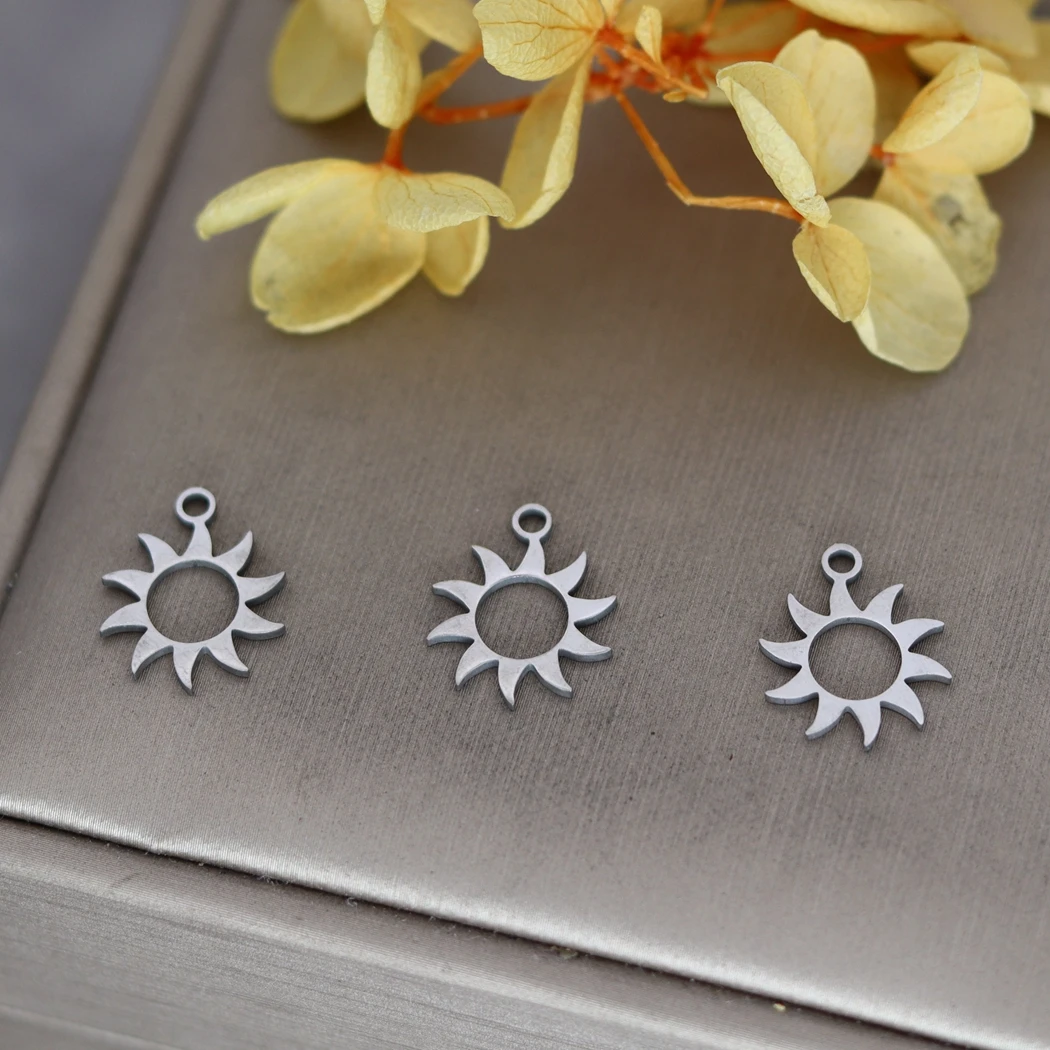 3pcs Minimalist Spiral Dart Sun Charms DIY Craft Tassels Earrings Necklace Women Stainless Steel Pendant For Jewelry Making