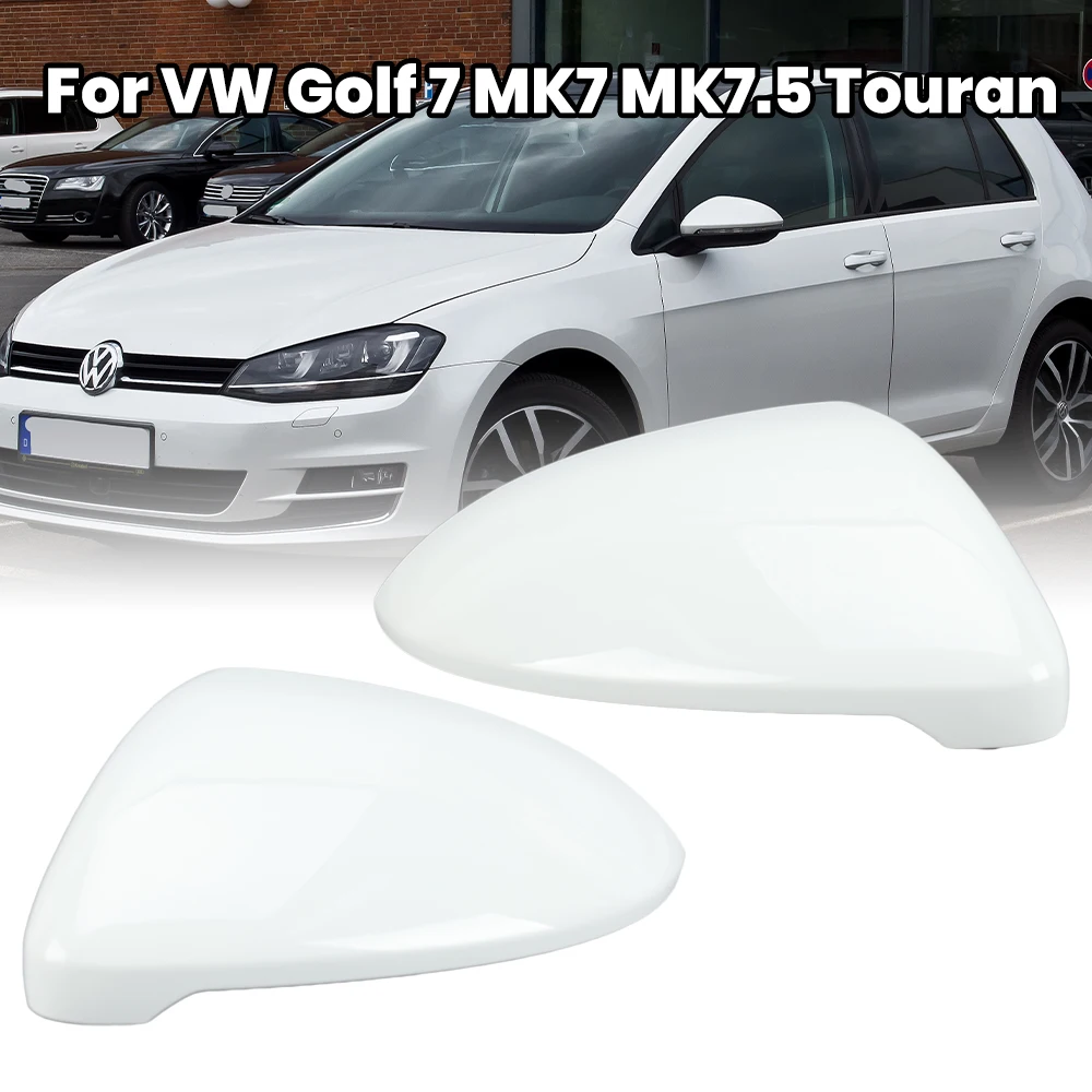 Side Rear View Mirror Cover Caps White For VW Golf 7 MK7 7.5 GTI For Touran 2013-2020 Mirror Case Car Accessories