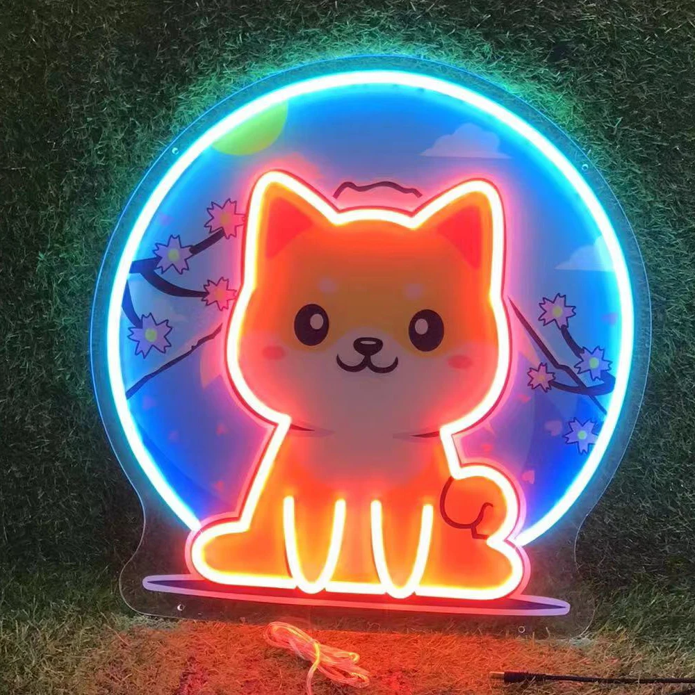 Kamer Decor Neon Bord Custom Anime Neon Licht Meisje Roze Kamer Decoratie Licht. Dier Hond Led Licht Nachtlamp