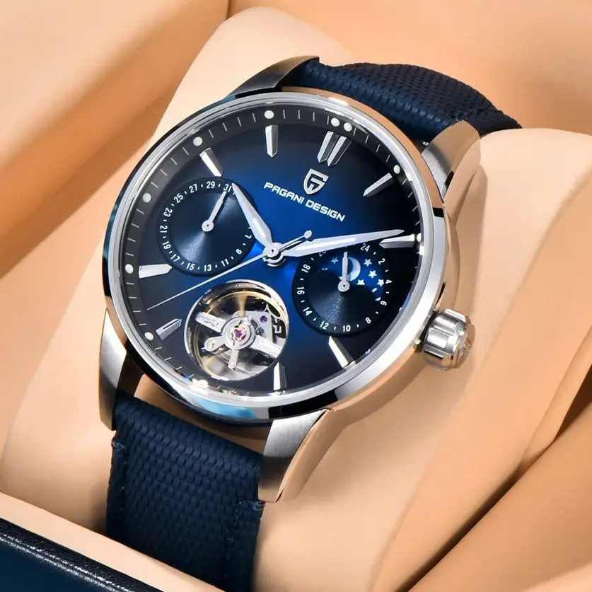 

Новые мужские механические часы PAGANI DESIGN Pilot 2025 года, водонепроницаемость 10 бар, сапфировое стекло, фазы Луны, светящиеся стрелки, от ведущего бренда