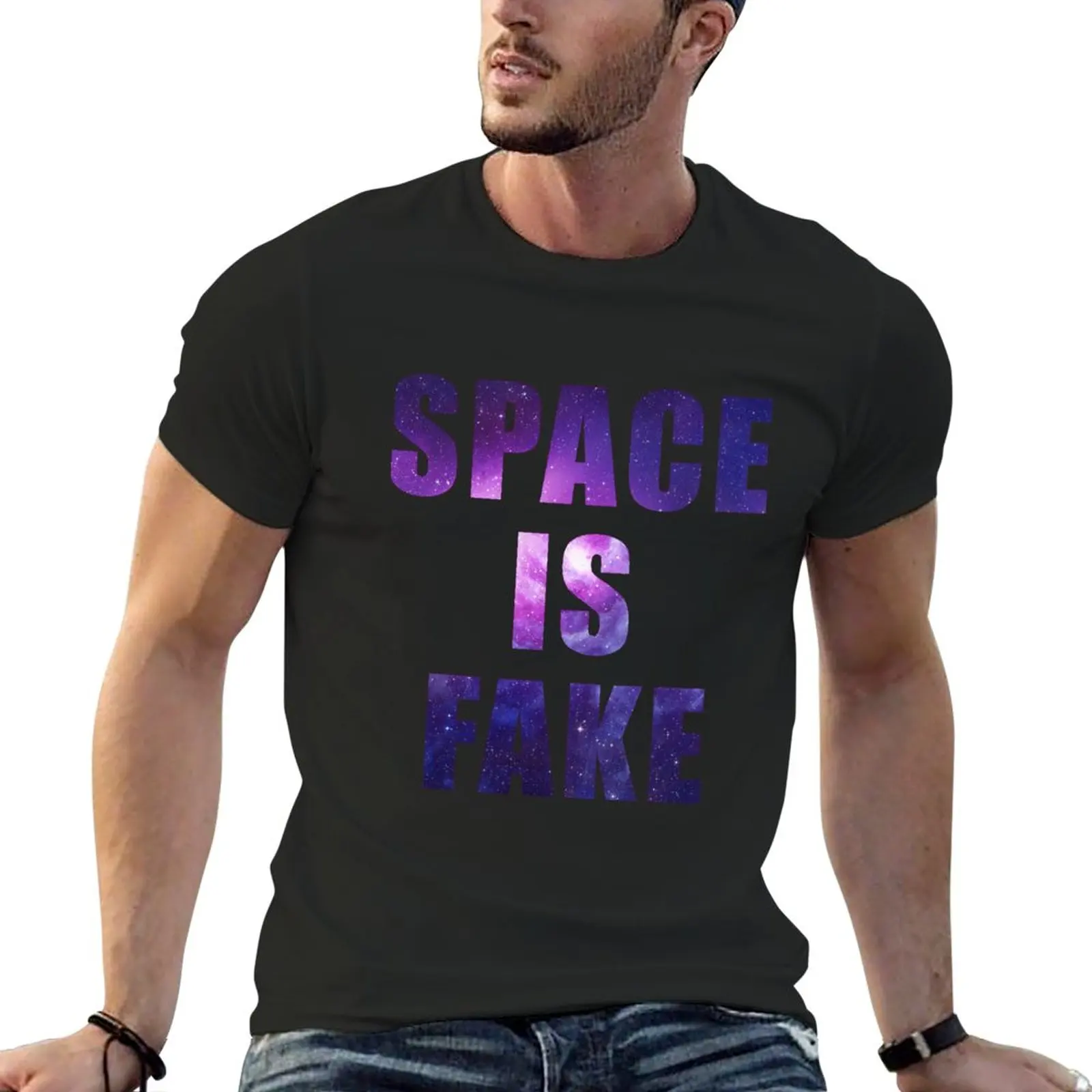 

SPACE IS FAKE T-Shirt kawaii clothes customs men clothes