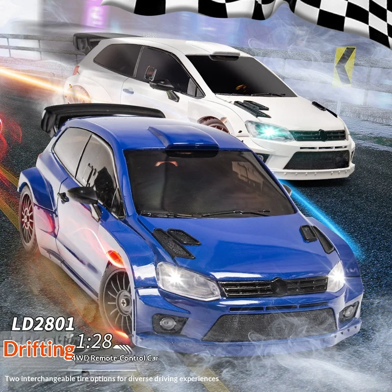 Ldrc Rc Drift Car 1 28 Scale 4Wd High Speed Remote Control Racing Vehicle Rechargeable Simulation Model With Replaceable Tires