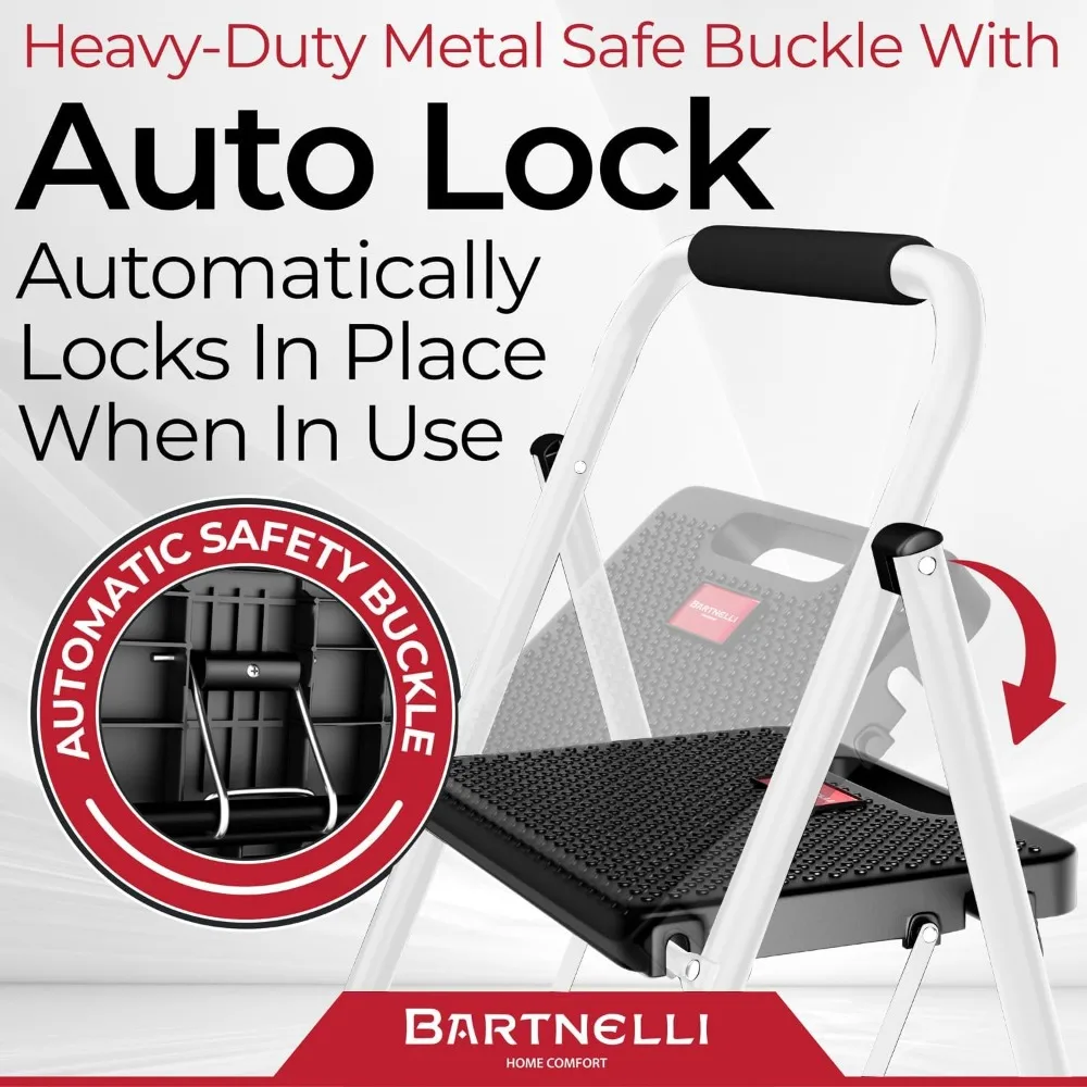 مقعد فاخر قابل للطي بثلاث خطوات للاستخدام المنزلي - سعة قوية 500 رطل، تصميم متين #6