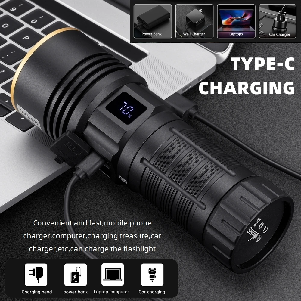 9000 lumen flashlight rechargeable mini LED Flashlight, lumens Ultra Bright Small Flashlight, with Clip and Magnet, IPX6 Waterproof, 6 Modes, Suitable for Camping, Hiking, and Emergency situations (2-Piece Set) NITECORE TM9K Pro 9900 Lumens